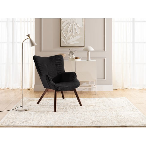 Fekete kordbársony fotel Niko – Ropez-image-4