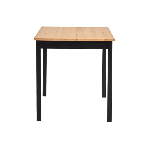 Sydney borovi fenyő étkezőasztal fekete konstrukcióval, 70 x 70 cm - onami Essentials-image-2
