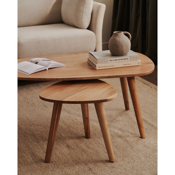 Akácfa tárolóasztal szett 2 db-os Eluana – Kave Home-image-3
