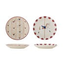 Krémszínű agyagkerámia desszertes tányér készlet karácsonyi mintával, 2 db-os,  ø 16 cm Merry-go-round – Bloomingville