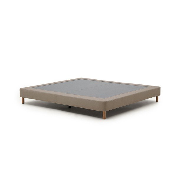 Barna kárpitozott franciaágy ágytámla nélkül 160x200 cm Ofelia – Kave Home