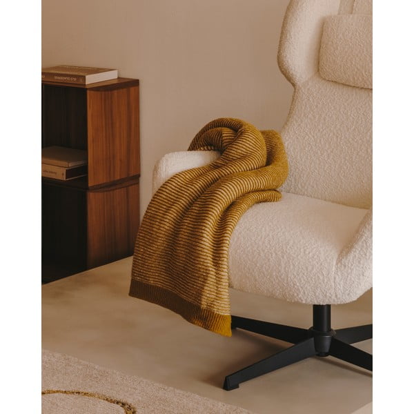 Gyapjú-szálkeverék kötött takaró 130x170 cm Melany – Kave Home-image-2