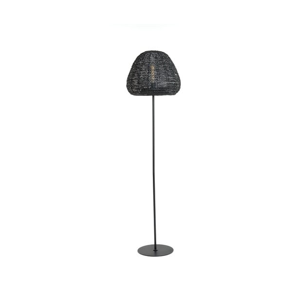 Matt fekete állólámpa (magasság 162 cm) Finou – Light & Living