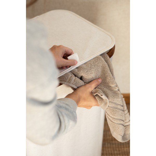 Krémszínű textil szennyeskosár Bamboo/Linen – Bigso-image-4