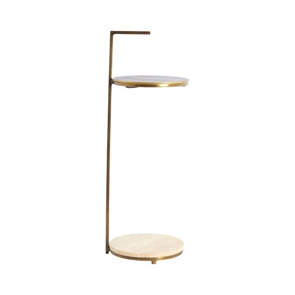 Kerek tárolóasztal kő asztallappal ø 26 cm Leda – Light & Living