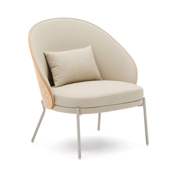 Bézs bőrutánzat fotel Eamy – Kave Home-image-2