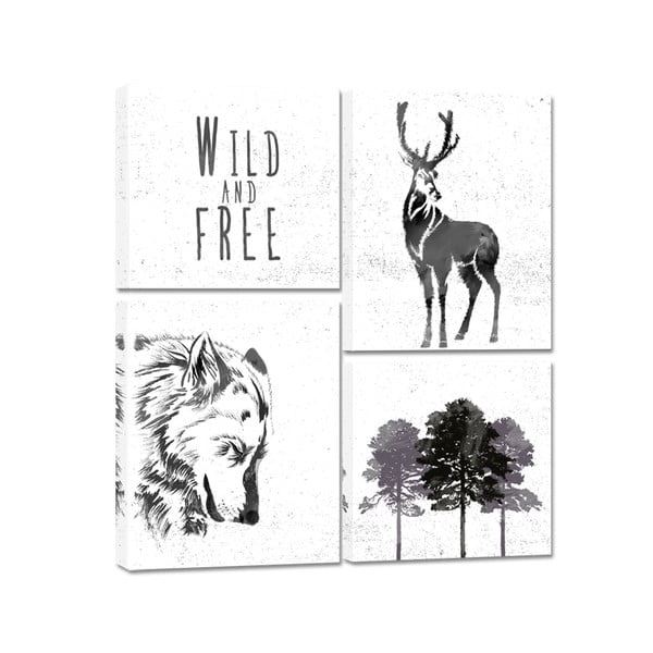 Scandi Wild & Free többrészes fali kép, 64 x 74 cm - Styler