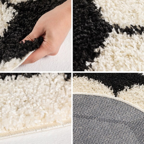 Fekete-krémszínű gyerek szőnyeg ø 100 cm Fun – Ayyildiz Carpets-image-3