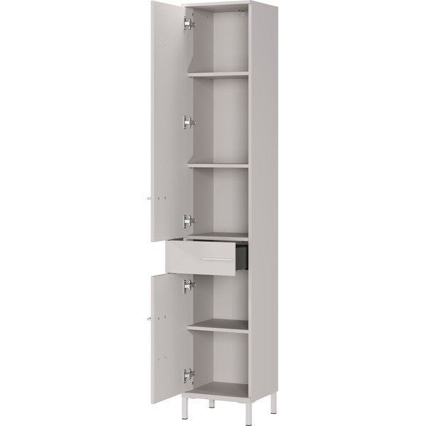 Krémszínű matt magas-keskeny fürdőszoba szekrény 34x190 cm Laurino – Germania-image-3