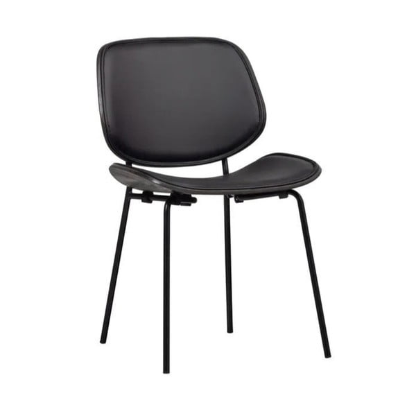 Fekete bőrutánzat étkezőszék szett 2 db-os Close In – WOOOD