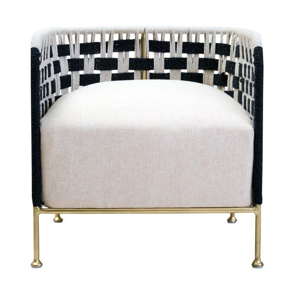 Fekete-fehér fotel Satna – Premier Housewares-image-2