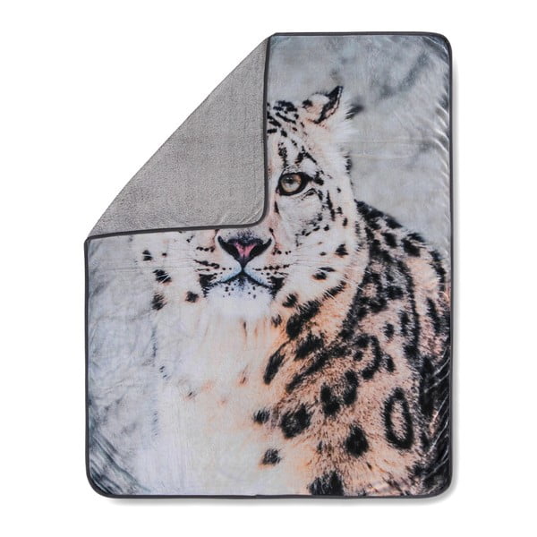 Snow Leopard Grey pléd, 130 x 160 cm - Muller Textiels