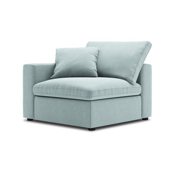 Galaxy világoskék sarokrész moduláris kordbársony kanapéhoz, bal oldali - Windsor & Co Sofas-image-2