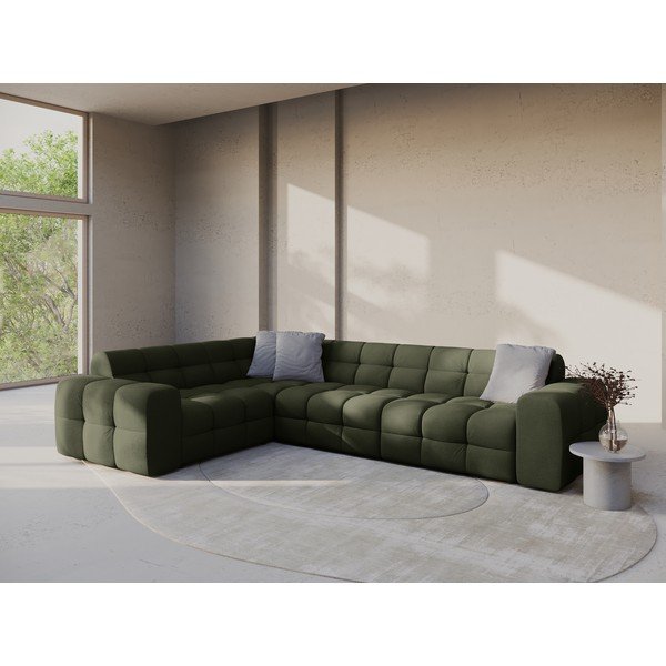 Zöld sarokkanapé (bal oldali-L alakú) Kendal – Micadoni -image-1