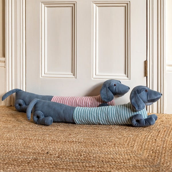 Rózsaszín-szürke huzatfogó párna 17x76 cm Sausage Dog – Rex London-image-1