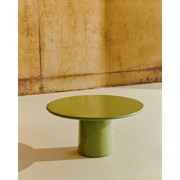 Beton kerek kerti dohányzóasztal ø 85 cm Albanella – Kave Home-image-1