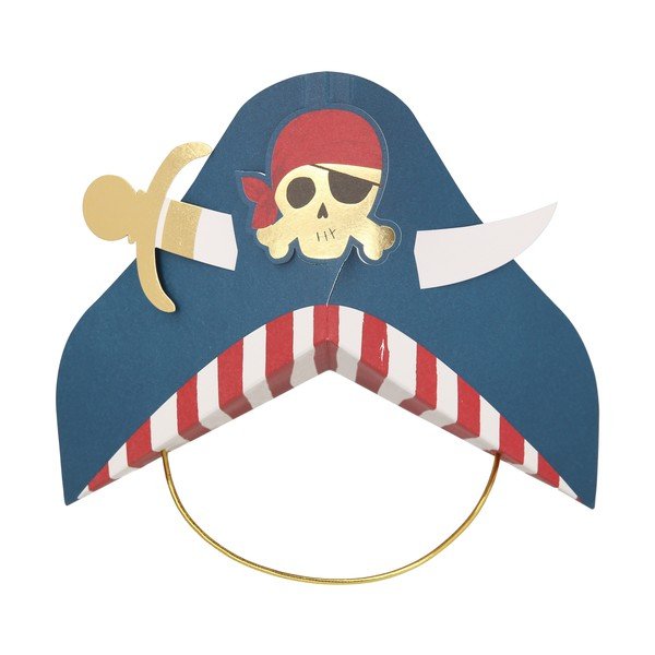 Papír sapka készlet 8 db-os Pirate – Meri Meri-image-2