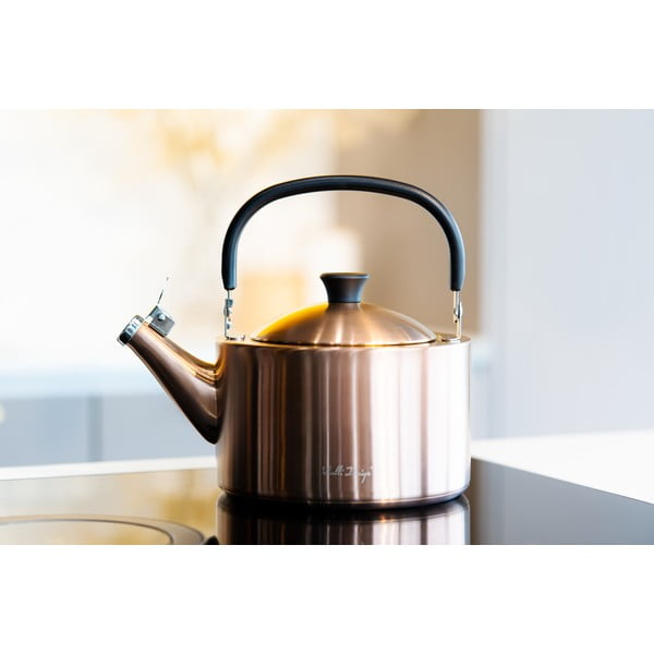 Rézszínű rozsdamentes acél vízforraló kanna 1,5 l Diamante – Vialli Design-image-1