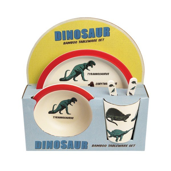 5 db-os dinoszauruszos, gyerek étkészlet bambuszból - Rex London