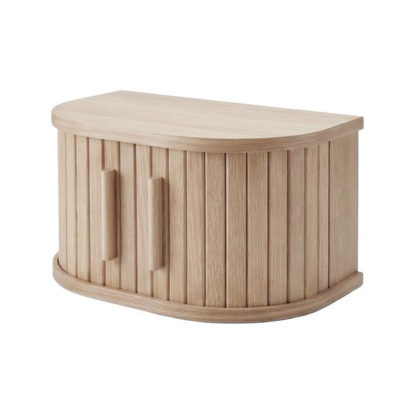 Világos natúr színű függő éjjeliszekrény tölgyfa dekorral Meta – Unique Furniture