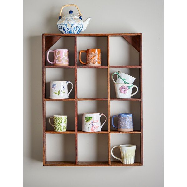 Natúr színű többszintes újrahasznosított fa fali polc 53 cm Tilo – Bloomingville-image-1