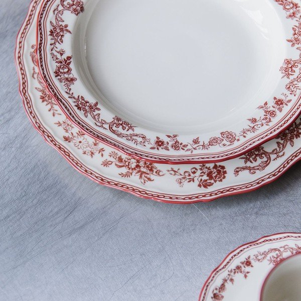 Borvörös-elefántcsont színű porcelán tányér ø 27 cm Cyril – S|P Collection-image-4