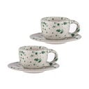 Fehér-zöld agyagkerámia eszpresszó csésze szett 2 db-os 100 ml Carnival – Ladelle