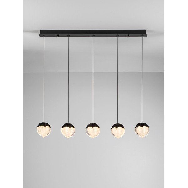 Matt fekete alumínium LED dimmelhető függőlámpa üveg búrával Alicia – Nova Luce-image-4