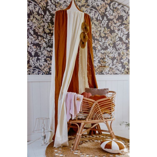 Fehér-narancssárga len baldachin Caramel Circus - Moi Mili-image-3