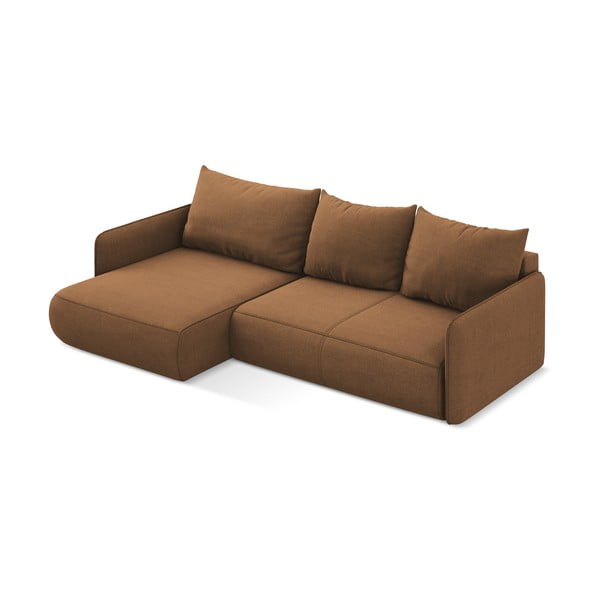 Narancssárga kinyitható-tárolóhelyes sarokkanapé (bal oldali) Nanea – Makamii-image-4