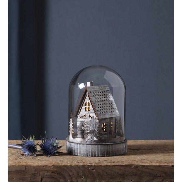 Barna fénydekoráció karácsonyi mintával ø 12,5 cm Kupol – Star Trading-image-1