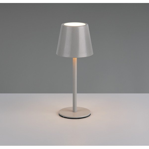 Szürke LED asztali lámpa fém búrával (magasság 21 cm) Diaz – Reality-image-1