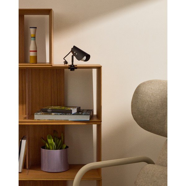 Fekete fém asztali lámpa csiptetővel (magasság 16 cm) Jula – Kave Home-image-2