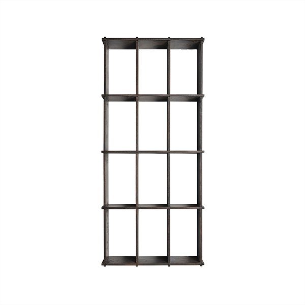 Sötét natúr színű többszintes kőrisfa fali polc 58 cm Grid – OYOY Living Design