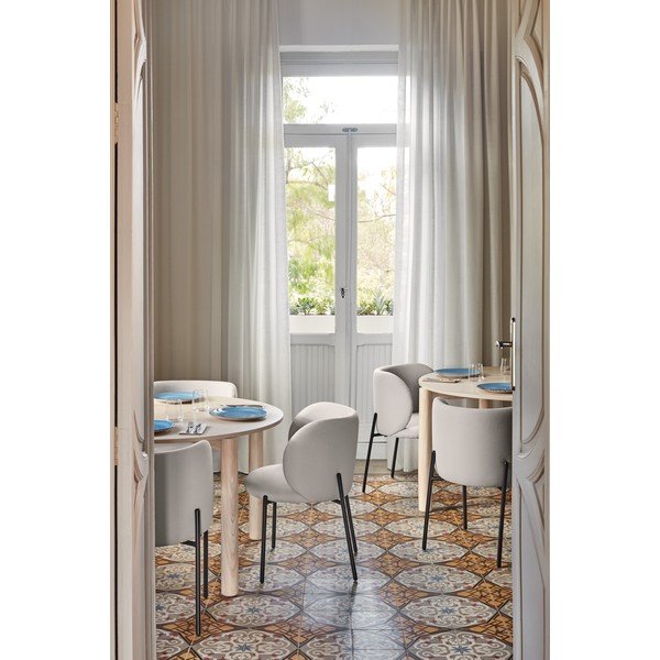 Világosszürke kárpitozott étkezőfotel szett 2 db-os Mogi – Teulat-image-1