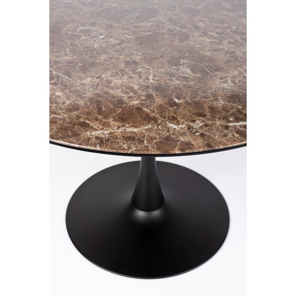 Kerek étkezőasztal márvány dekoros asztallappal ø 110 cm Maru – White Label-image-4