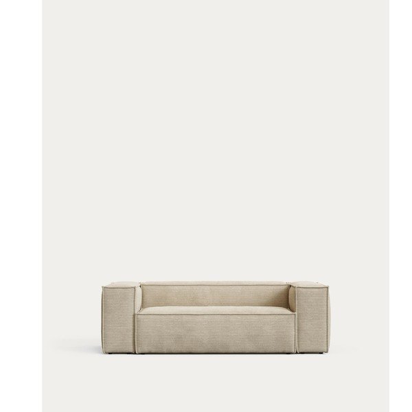 Bézs kordbársony kanapé 210 cm Blok – Kave Home