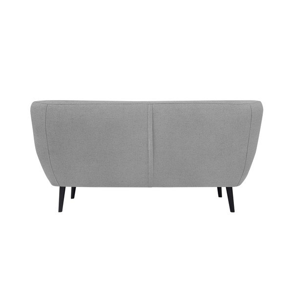 Piemont világosszürke 2 személyes kanapé barna lábakkal - Mazzini Sofas-image-3