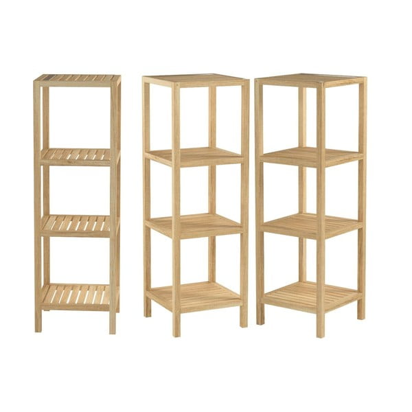 Natúr színű diófa fürdőszobai polcos állvány 36x112 cm Norway – Wenko-image-2