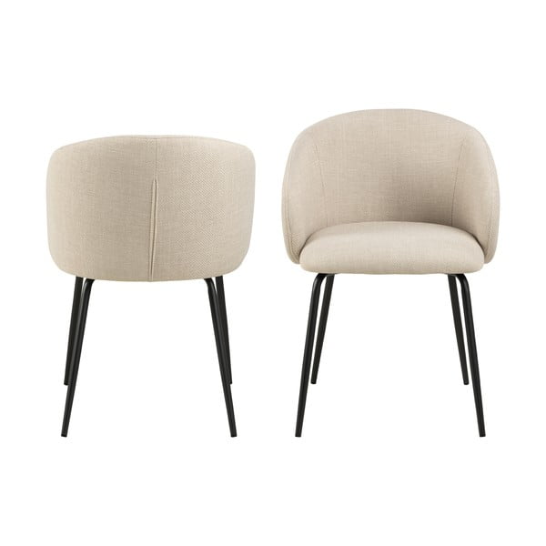 Krémszínű kárpitozott étkezőfotel szett 2 db-os Eleanor – Actona-image-4