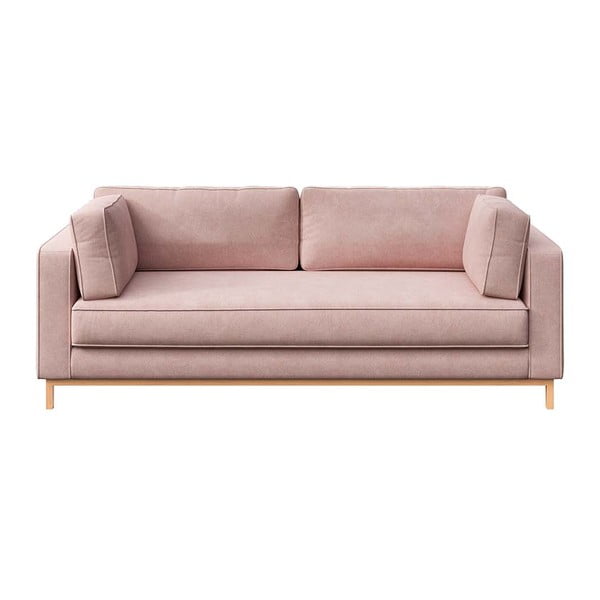 Világos rózsaszín bársony kanapé 222 cm Celerio – Ame Yens