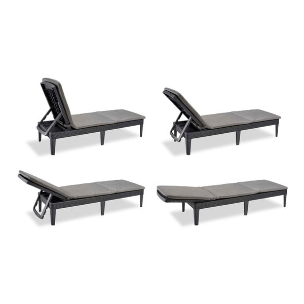 Sötétszürke műanyag kerti napozóágy Jaipur – Keter-image-3