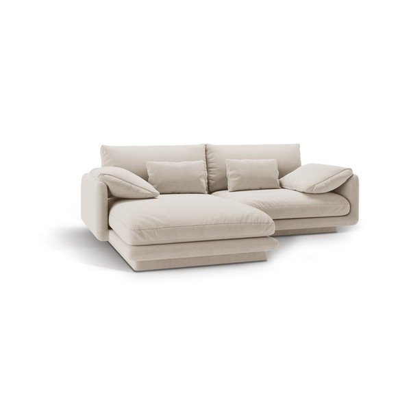 Fehér bársony sarokkanapé (bal oldali-heverő résszel) Torino – Micadoni -image-2