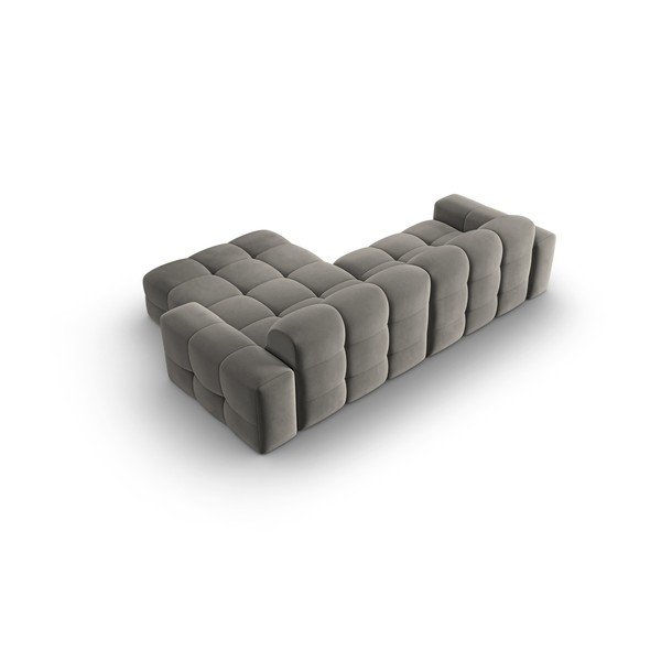 Szürke bársony sarokkanapé (jobb oldali) Kendal – Micadoni Home-image-4