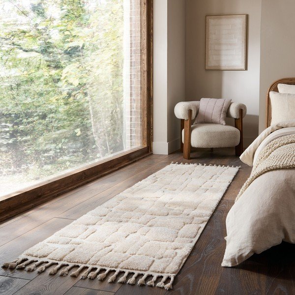 Krémszínű futószőnyeg 80x300 cm Esra Cobbled – Flair Rugs-image-1