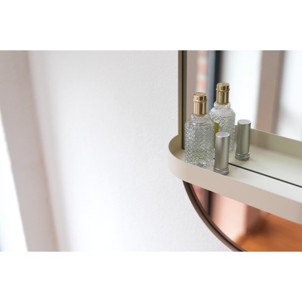 Taupe narancssárga fali tükör polccal - Remember-image-2