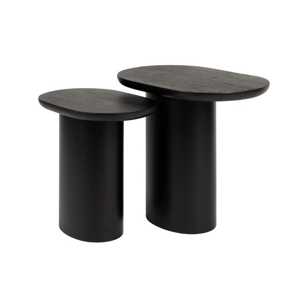 Tárolóasztal szett  mangófa asztallappal 2 db-os 37x56 cm Bela – White Label