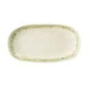 Paula zöld-fehér agyagkerámia szervírozó tányér, 23,5 x 12,5 cm - Bloomingville