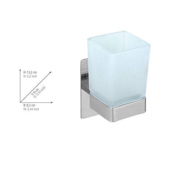 Fényes ezüstszínű öntapadós üveg fogkefetartó pohár Genova – Wenko-image-4