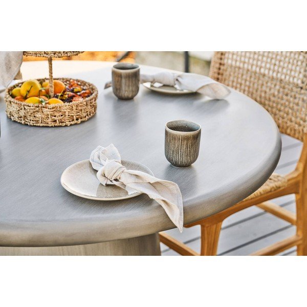 Szürkésbézs kőedény tányér készlet 4 db-os ø 21 cm Viola – House Nordic-image-4